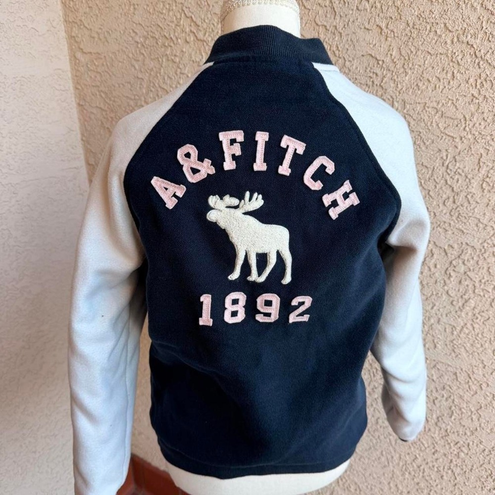 Vintage Abercrombie & Fitch navy varsity jacket